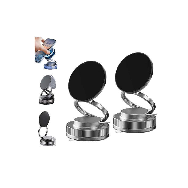 2PACK Vacuum Magnetic Phone Holder for Car,360° Adjustable Magnetic Suction Cup Phone Mount,Adjustable Hands Free Phone Mount Compatible with All Smartphones and Dashboard Windshield Use - Image 1